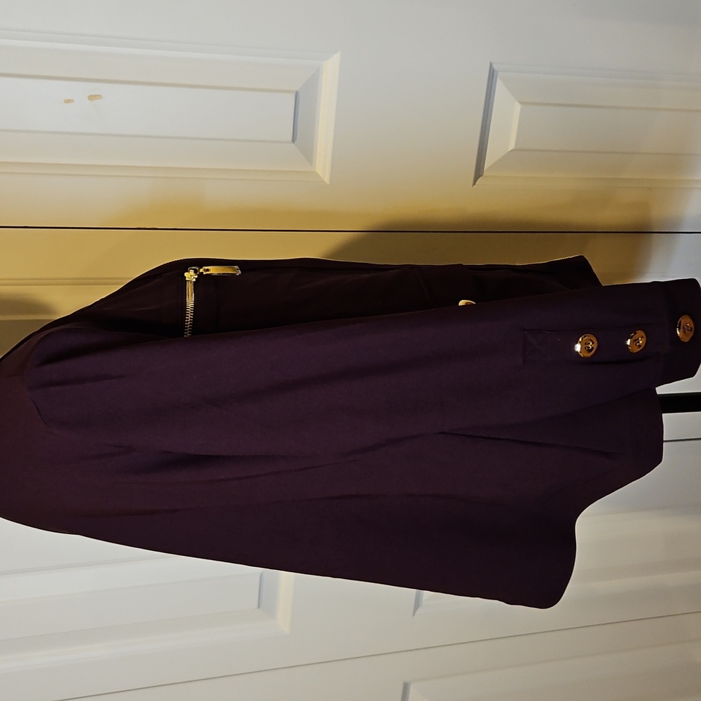 BOSTON PROPER Purple amd Gold Utility Jacket with Modern Silhouette XS Zipup - Picture 9 of 11